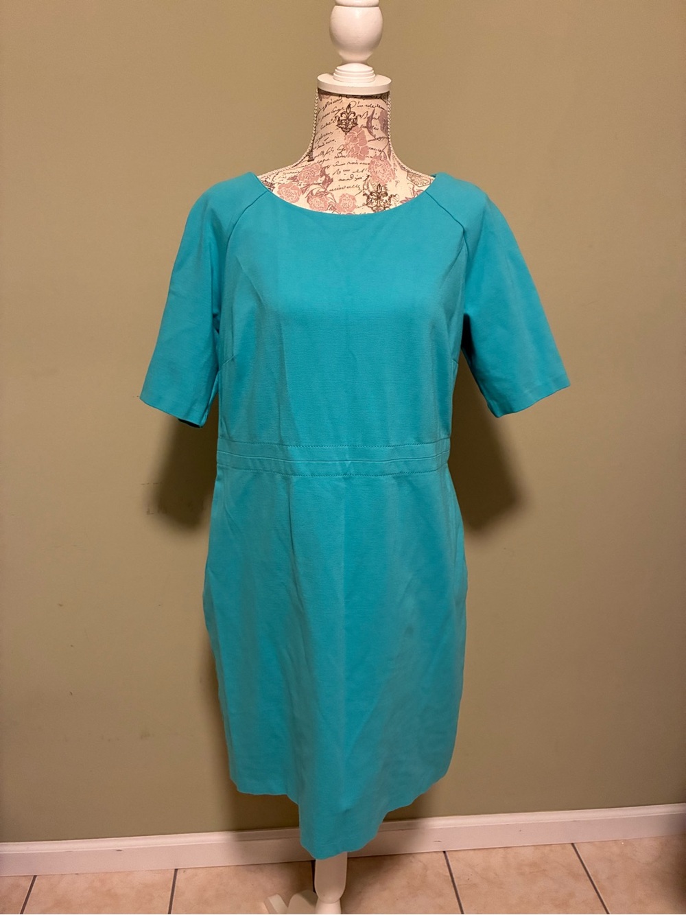 Talbots Turquoise Midi Sheath Dress